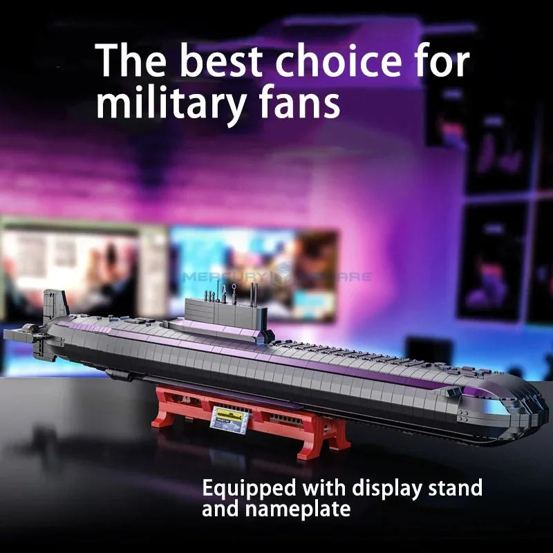 4474PCS Military Type 941 Nuclear Submarin Ship Building Blocks,Marine Heavy Buildings Assembly Model Kit Set Gift for Kid Adult