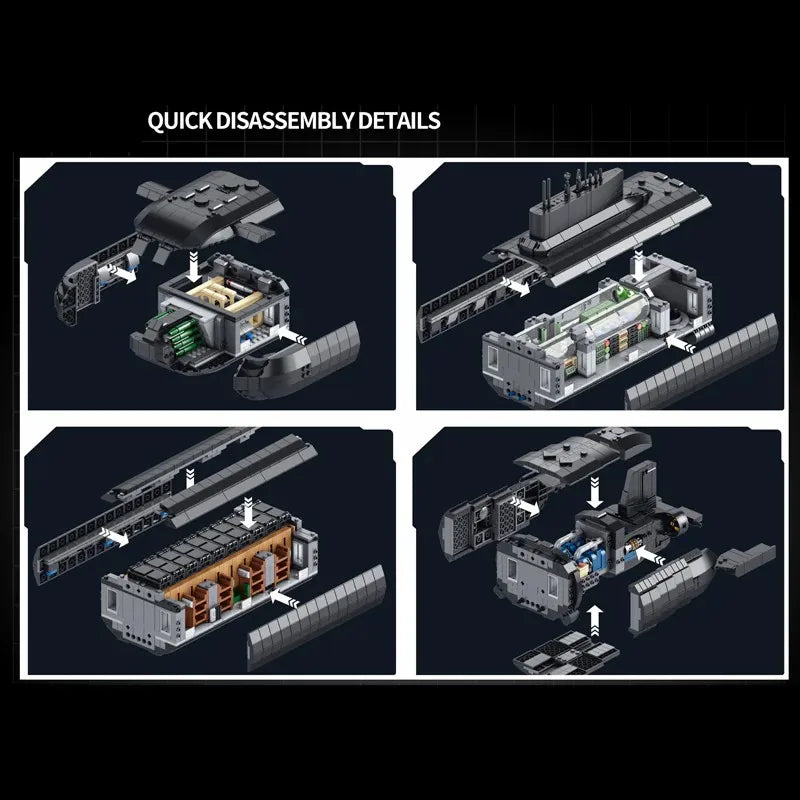 4474PCS Military Type 941 Nuclear Submarin Ship Building Blocks,Marine Heavy Buildings Assembly Model Kit Set Gift for Kid Adult