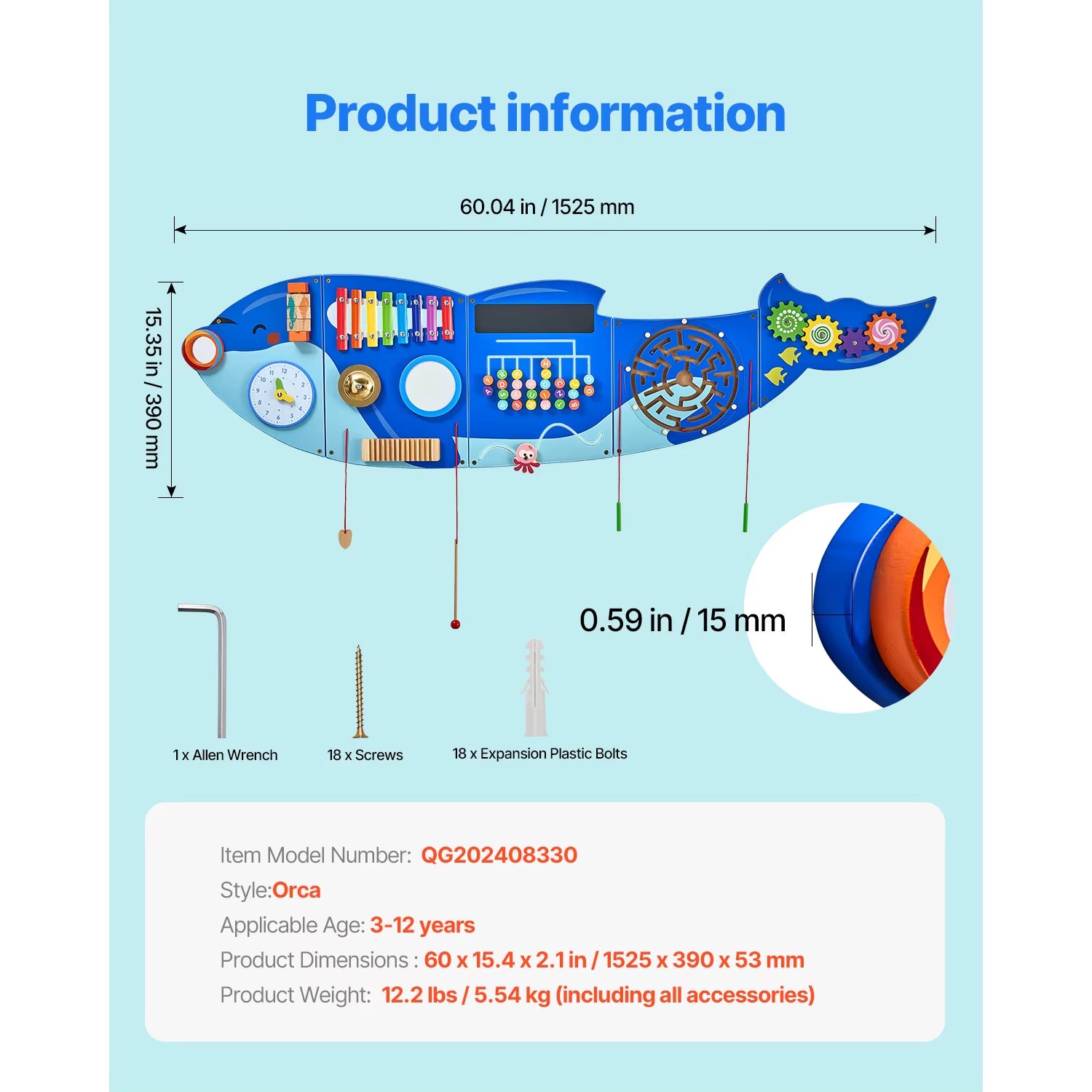 Tegevussein 12-osaline (sinine)